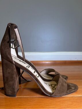 Sam Edelman Brown Suede Block Heel Sandals